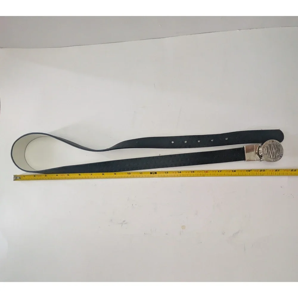 DKNY Donna Karan New York Reversible Belt Black Silver Logo Buckle 42in Y2K